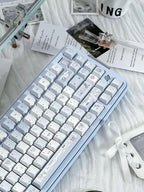 Aqua Angel Keycap Set | Light Blue PBT Cherry Profile Keycaps | Cute Anime & Subculture Style