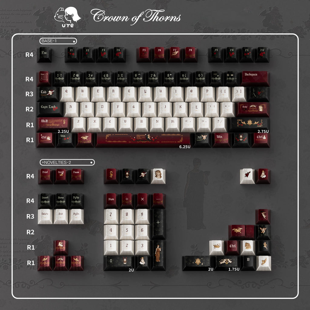Crown of Thorns Baroque Keycap Set - 121-Key PBT Dye-Sub | Arktcat x U're