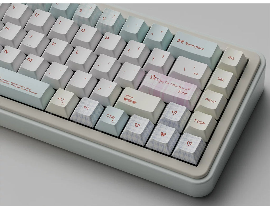 Matcha Mint & Pink Angel Keycap Set