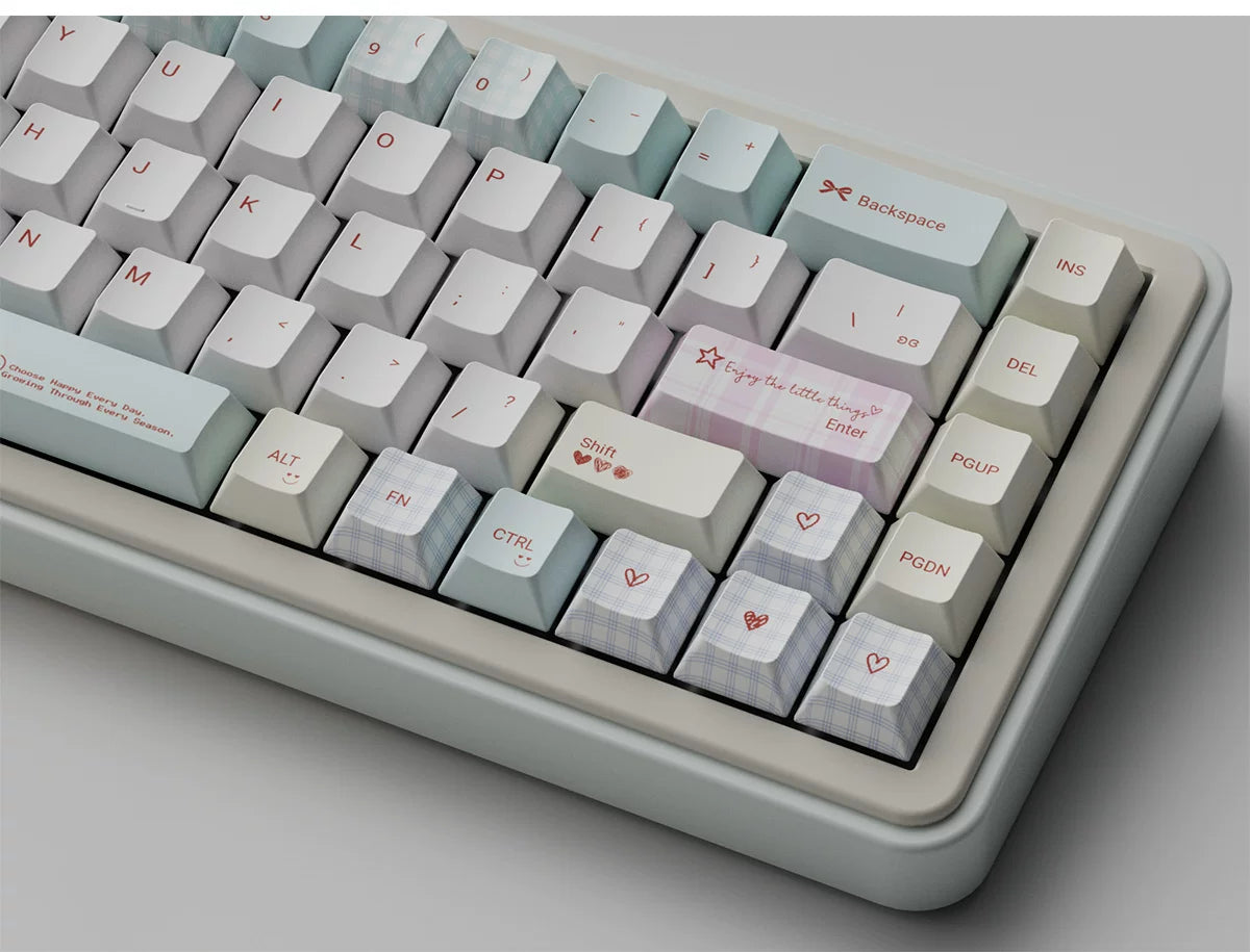 Matcha Mint & Pink Angel Keycap Set