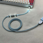 Honeycomb Mesh Luminous 8K OCC Copper Keyboard Cable | 8-Strand Hand-Braided Custom Type-C Cable