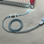 Honeycomb Mesh Luminous 8K OCC Copper Keyboard Cable | 8-Strand Hand-Braided Custom Type-C Cable