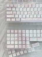 Pink Bunny Chef Keycap Set | Cute Pastel Pink PBT Cherry Profile Keycaps | 131 Keys