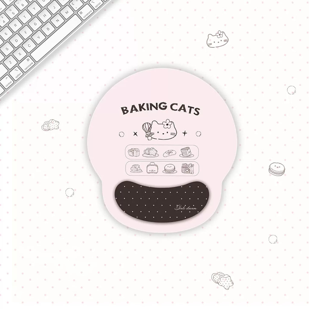 Baking Cats Memory Foam Mouse Pad | Kawaii Ergonomic Wrist Rest