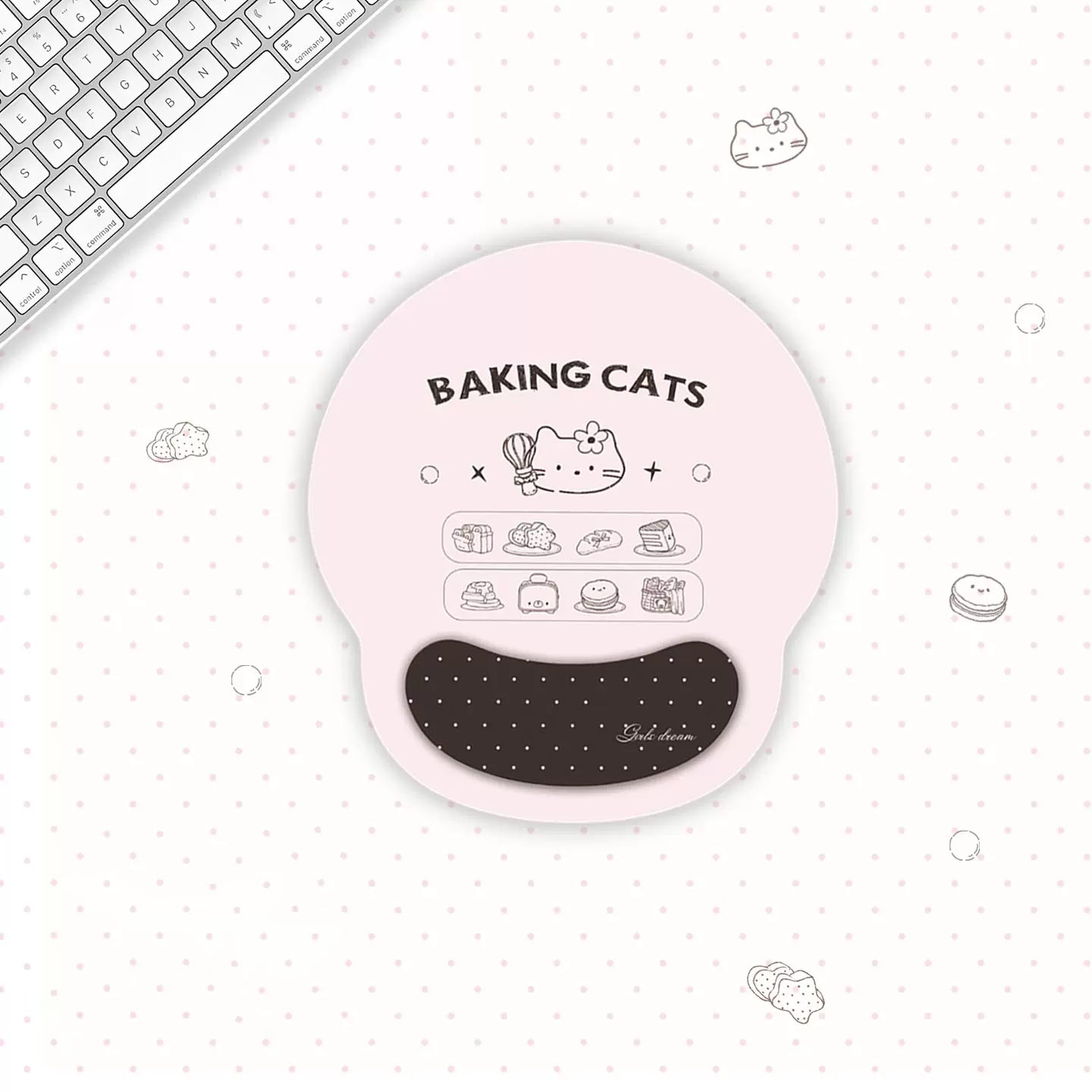 Baking Cats Memory Foam Mouse Pad | Kawaii Ergonomic Wrist Rest