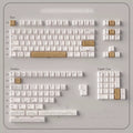 Dune Cat Keycaps Set – 144 Keys Cream & Caramel PBT Dye-Sub, OEM Profile, Alice Layout Compatible
