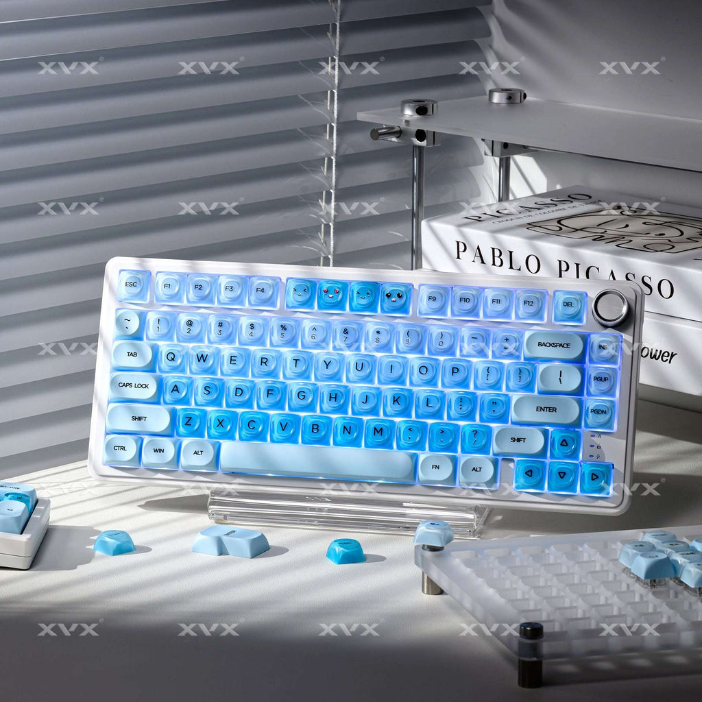 HOA Profile Keycaps Set – Jelly Cloud / Blossom Pink / Sky Ocean Blue / Nude Peach (132 Keys)