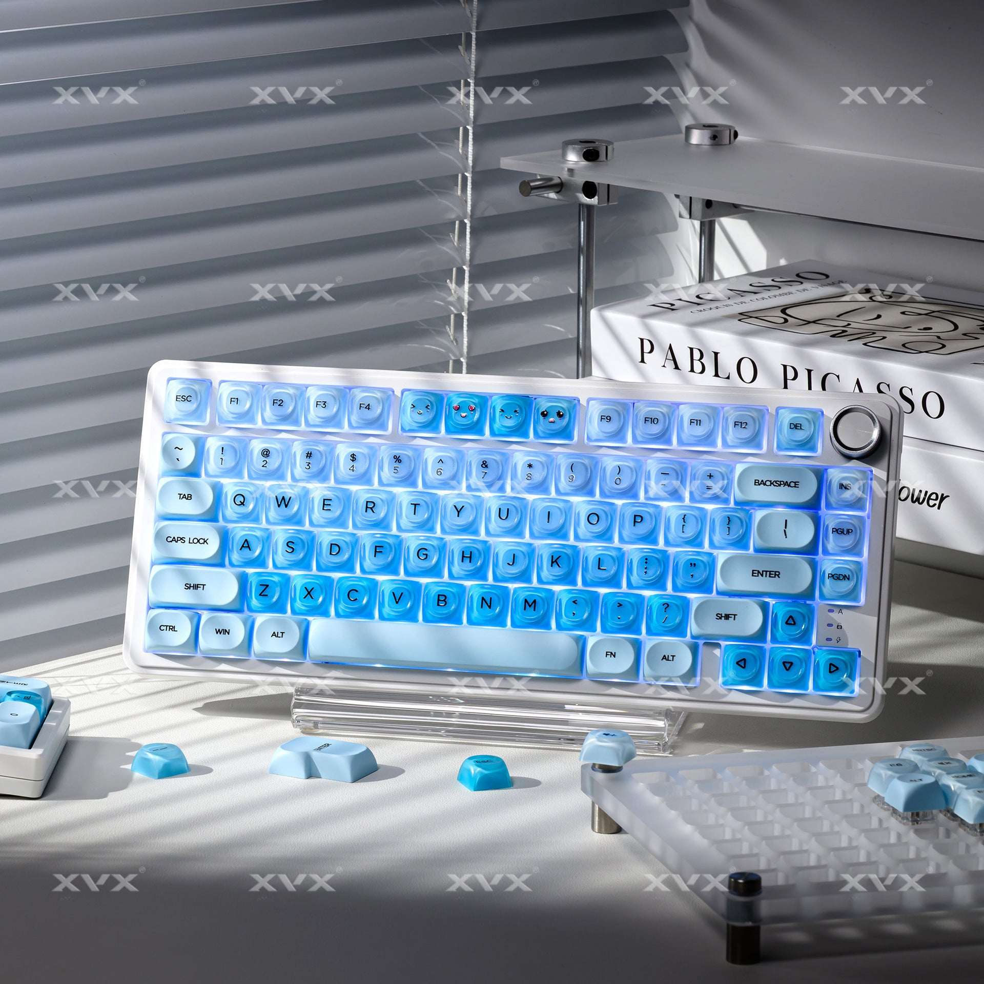 HOA Profile Keycaps Set – Jelly Cloud / Blossom Pink / Sky Ocean Blue / Nude Peach (132 Keys)
