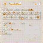 Tangelo Mochi Keycap Set | PBT Dye-Sub Orange Cream Gingham Cute Animal Keycaps | Arktcat x U're