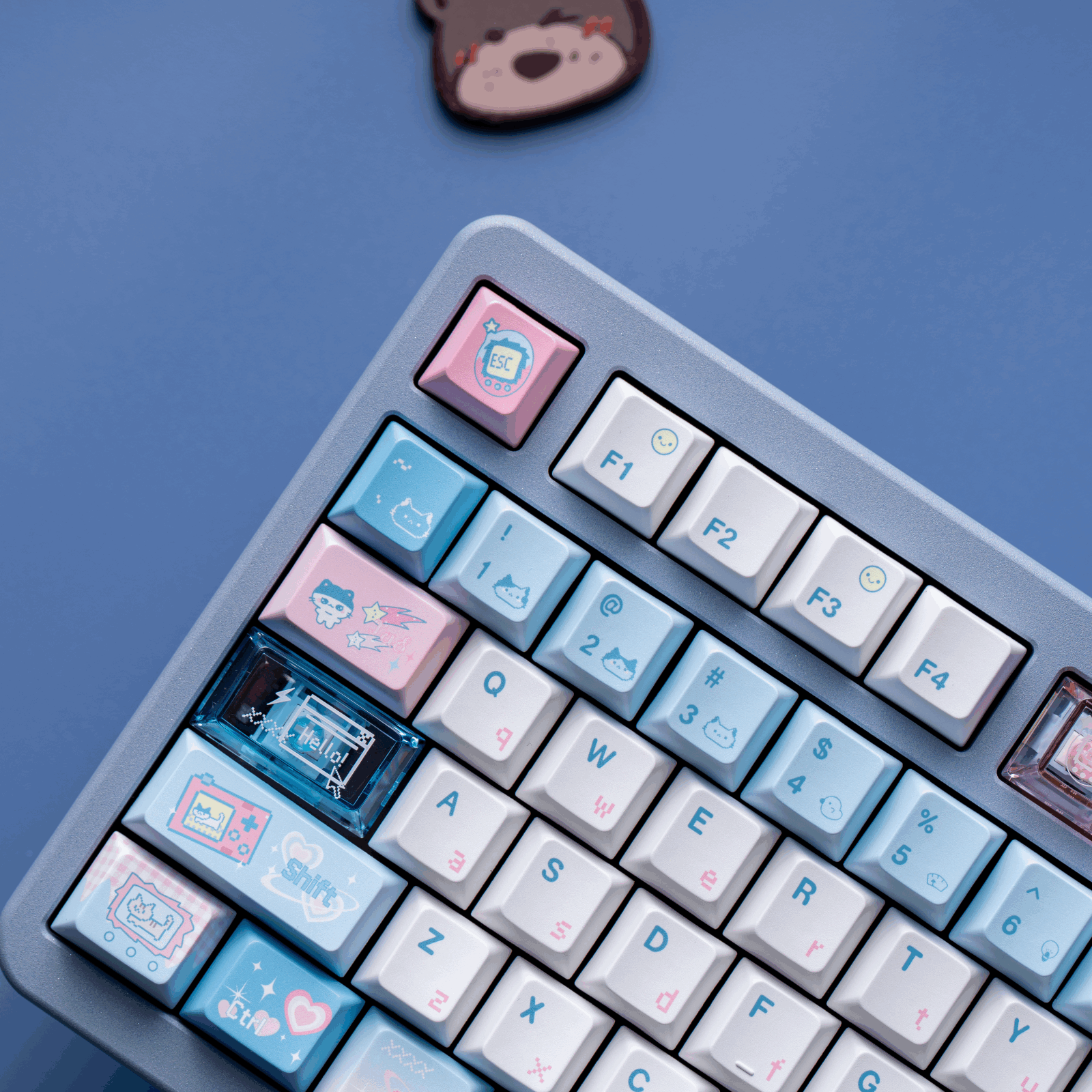 electronic meow meow novelty keycaps cyber cat vr headset circuit board neon paw glitch 2025