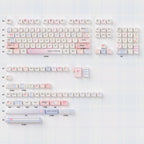 Grid Garden Keycaps Set – Blue & Pink Gingham Floral PBT Dye-Sub, OEM/MOA Profile