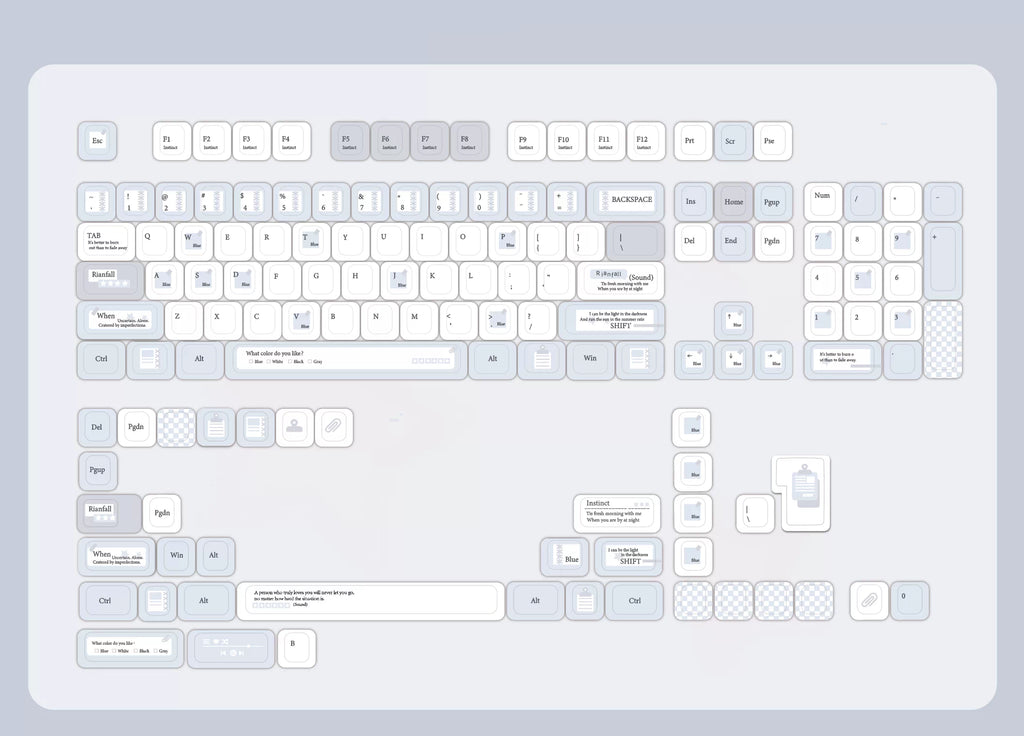 Traces of Blue Keycap Set – Cherry Profile Dye-Sub PBT Custom Keycaps | Doki Lab