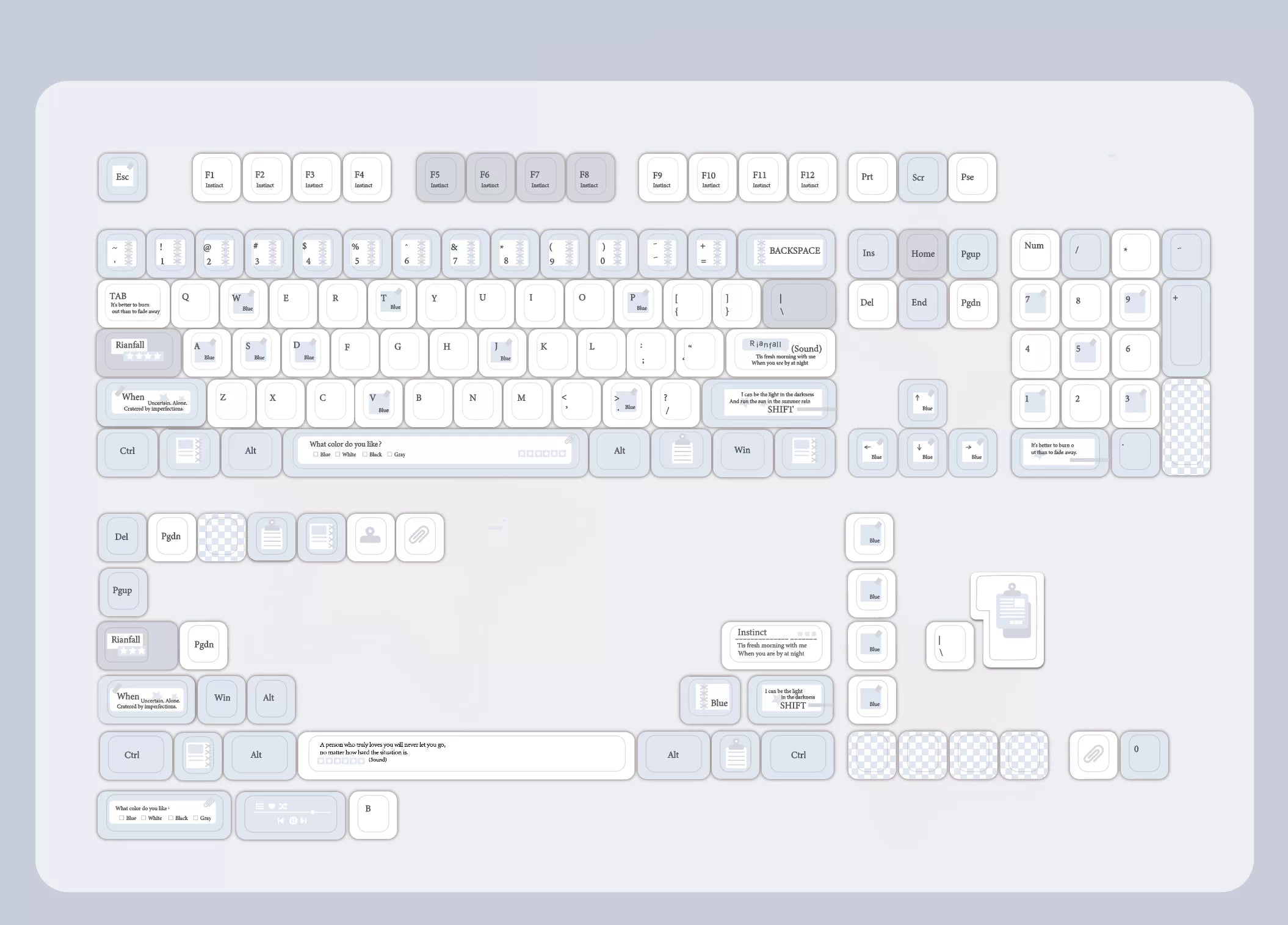 Traces of Blue Keycap Set – Cherry Profile Dye-Sub PBT Custom Keycaps | Doki Lab