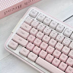 Pink Foundation Jelly Cat Ear Keycap Set – 119-Key Double-Shot ABS & Translucent PC Cute Keycaps (MAO Profile)