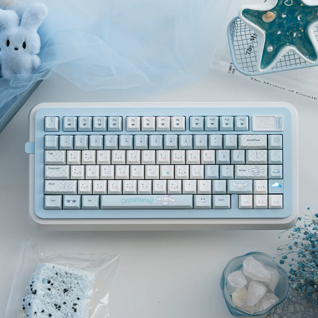 Cinnamoroll Cute Blue Keycap Set – PBT Dye-Sublimation Keycaps for Mechanical Keyboards (MOA & Cherry Profiles)