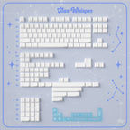 Star Whisper Keycaps Set – Milky White PBT + Translucent PC Constellation Accents, OEM Profile