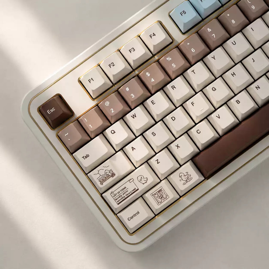 Coco Duck Keycap Set | Cute Duck Cartoon PBT Dye-Sub Keycaps | Arktcat x U're