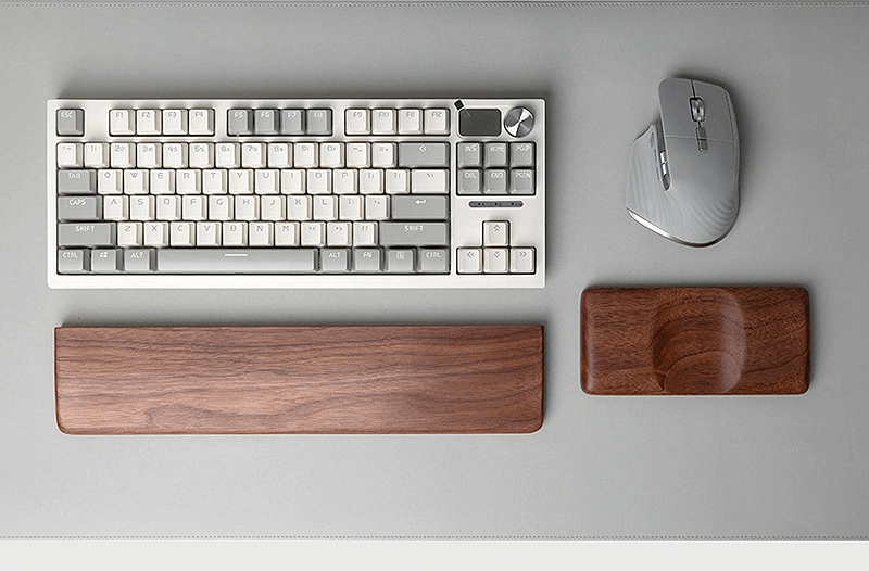 Solid Wood Keyboard Palm Rest ergonomic wrist support for typing and gaming