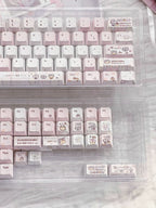 Pudding Roll Keycap Set – Pastel Pink Kawaii PBT 5-Side Dye-Sub Cherry Profile Keycaps
