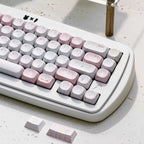Fairy Garden Keycap Set – Cute Pastel Pink & Milk White PBT Keycaps | U're Lab