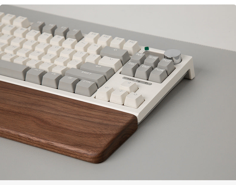 Solid Wood Keyboard Palm Rest ergonomic wrist support for typing and gaming