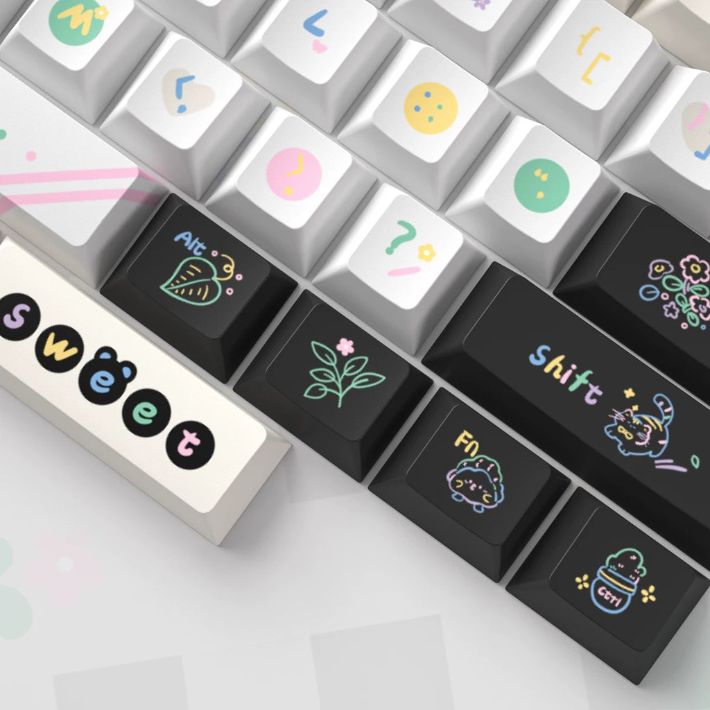 Sweet Cheese Pastry Keycaps Set – 152 Keys Rainbow Pastel PBT Dye-Sub, OEM Profile