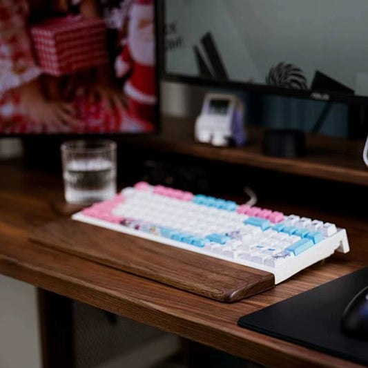 Solid Wood Keyboard Palm Rest ergonomic wrist support for typing and gaming