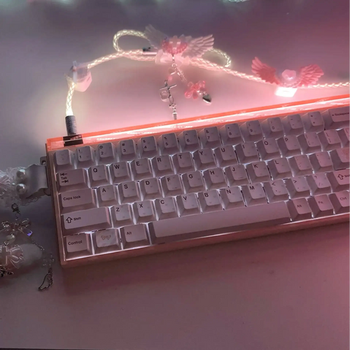 Angel Wings Handcrafted Luminous 8K Polling Rate Keyboard Cable | ARKTCAT