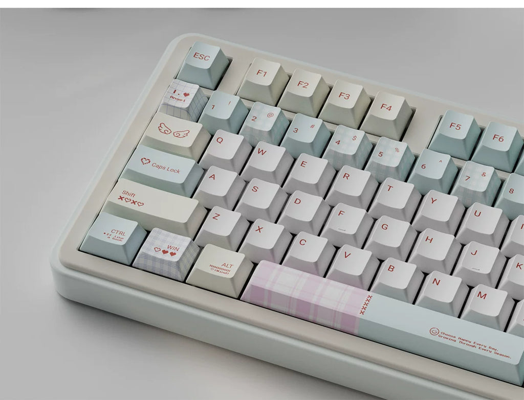 Matcha Mint & Pink Angel Keycap Set