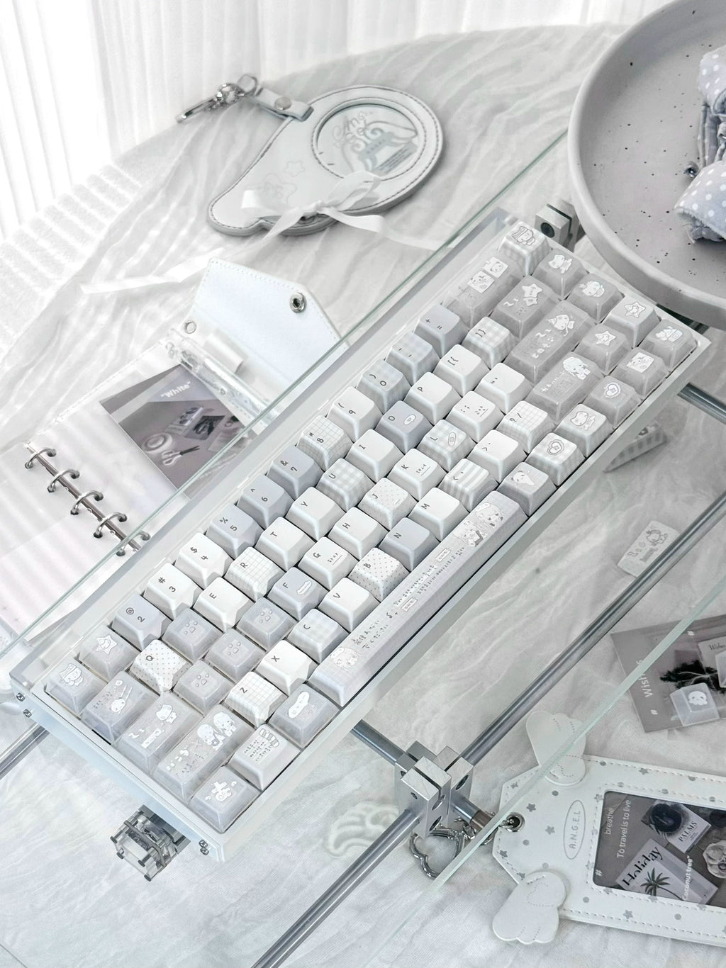 INSOMNIA KAWAII BLUE & WHITE PBT KEYCAP SET - 131 KEYS | ARKTCAT