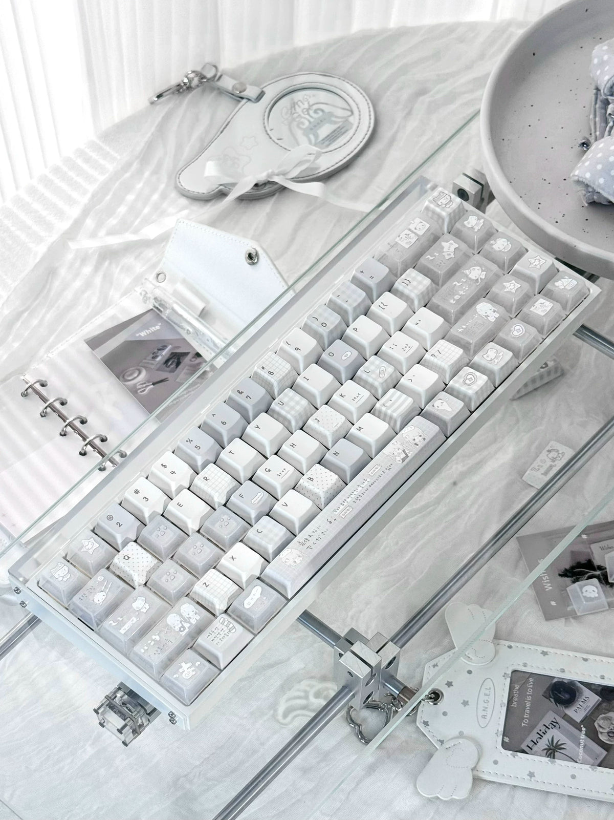 INSOMNIA KAWAII BLUE & WHITE PBT KEYCAP SET - 131 KEYS | ARKTCAT