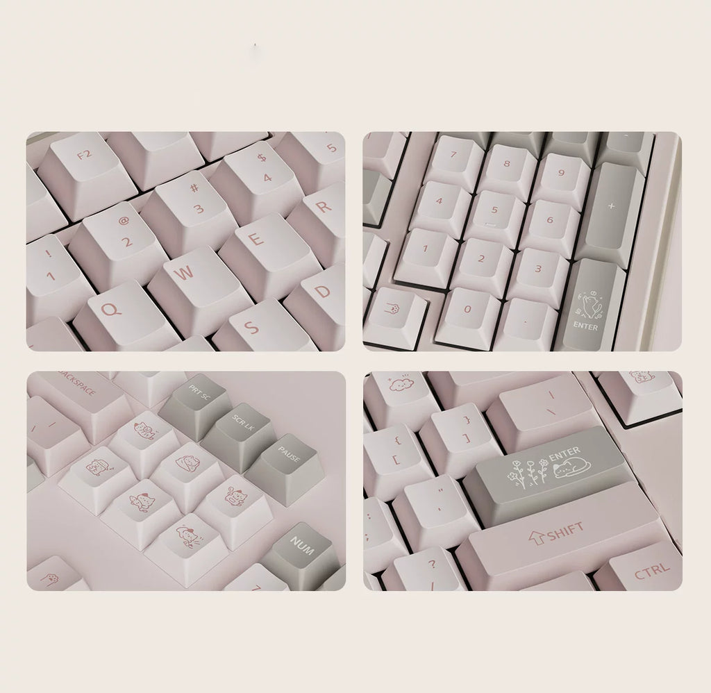 Pink Cat Keycap Set