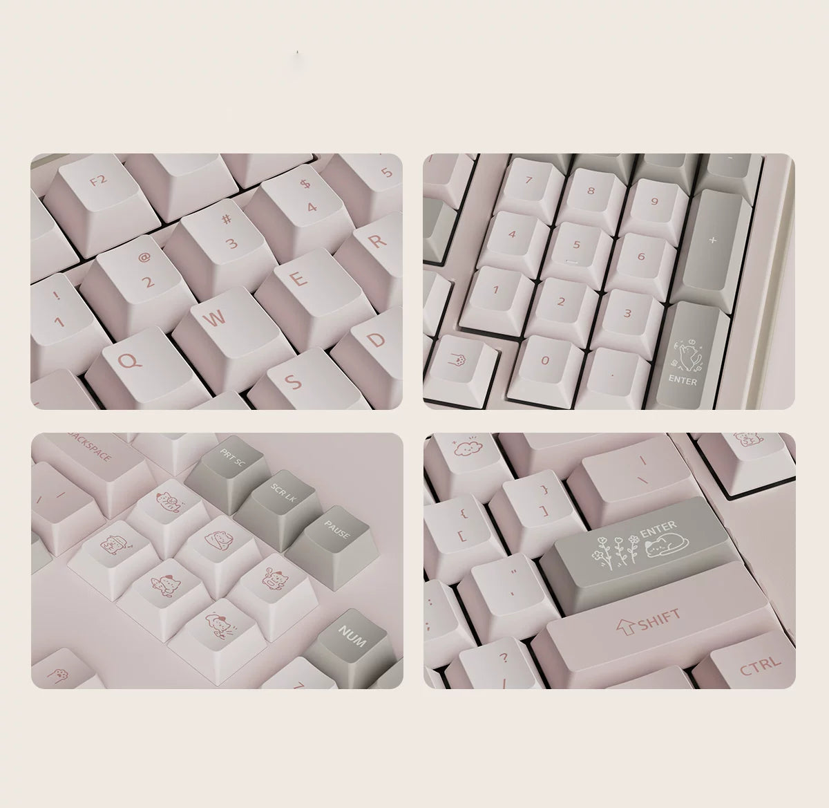 Pink Cat Keycap Set
