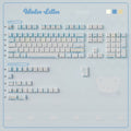 Winter Letter Keycaps Set – Blue & Cream Snow Bear PBT Dye-Sub, Shine-Through & Crystal Jelly