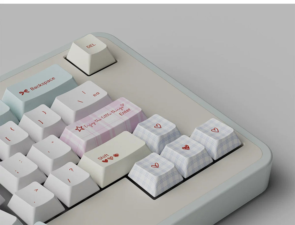Matcha Mint & Pink Angel Keycap Set