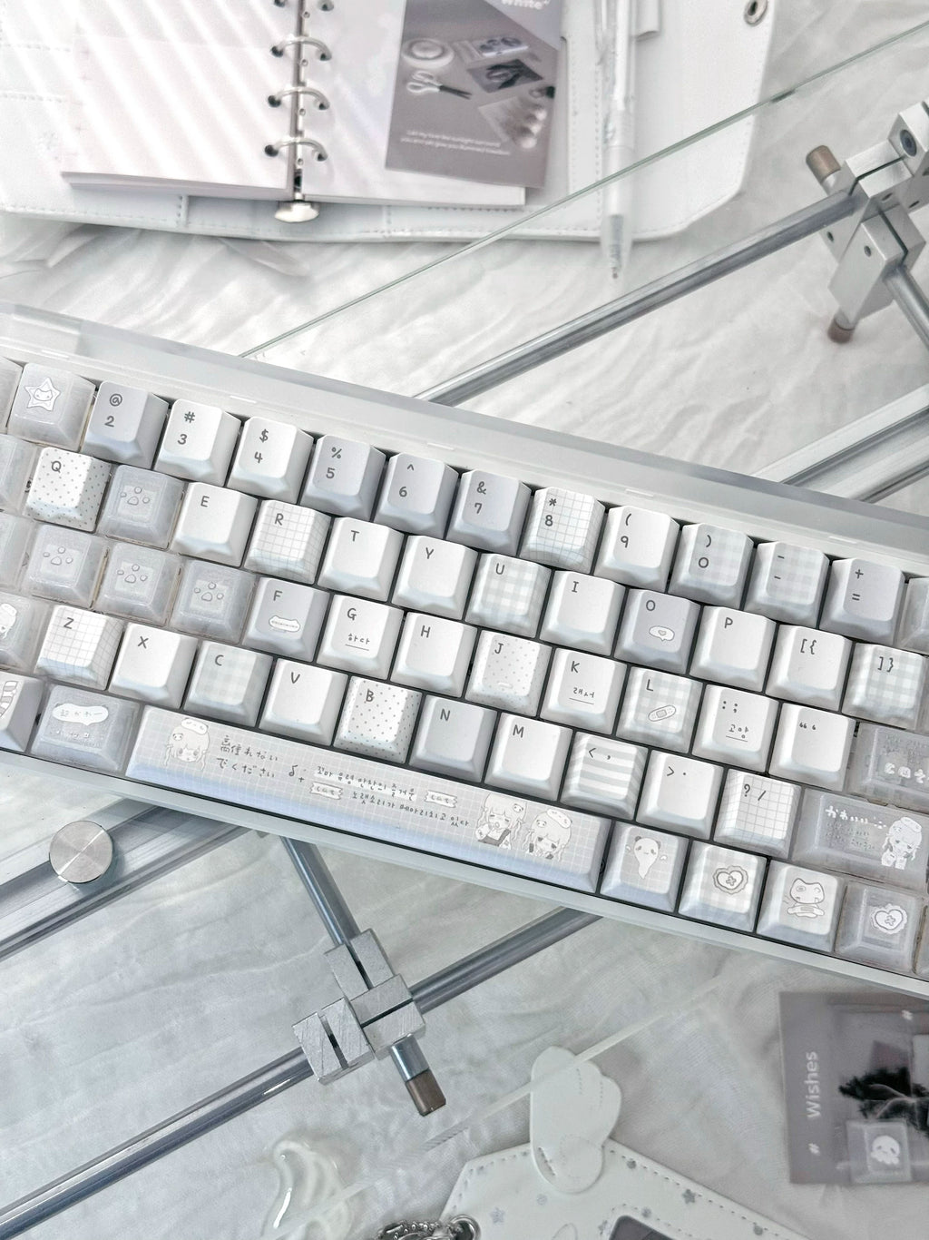 INSOMNIA KAWAII BLUE & WHITE PBT KEYCAP SET - 131 KEYS | ARKTCAT