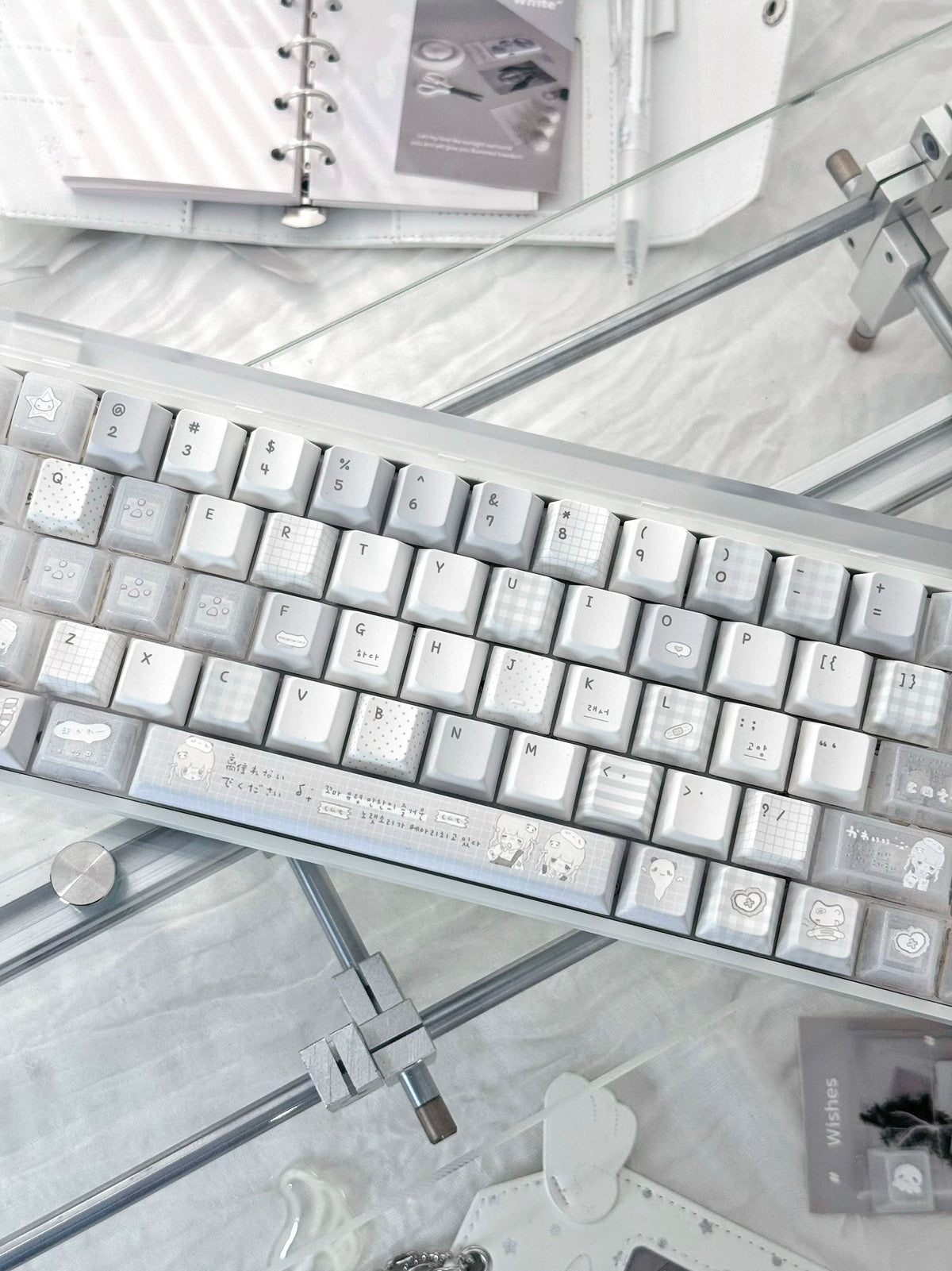 INSOMNIA KAWAII BLUE & WHITE PBT KEYCAP SET - 131 KEYS | ARKTCAT