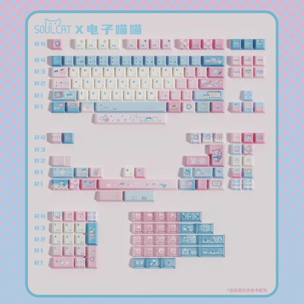 Electronic Meow Meow Keycaps – PBT+PC | ARKTCAT x SOULCAT