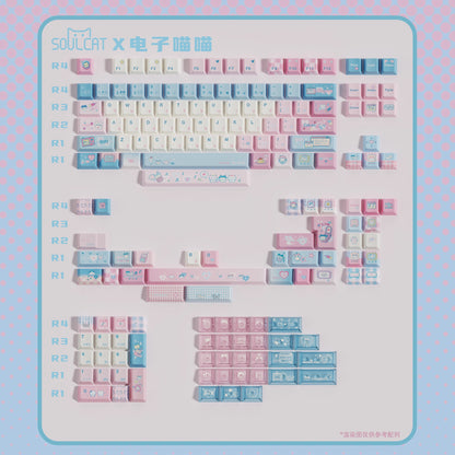 Electronic Meow Meow Keycaps – PBT+PC | ARKTCAT x SOULCAT