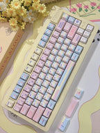 Patchwork Milk Candy Keycap Set 🌸🍬- PBT Dye-Sub Kawaii Set | Keyria Labs
