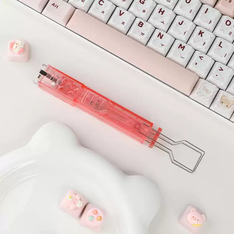 Keycap & Switch Puller Tool 2-in-1 – Pink Translucent Mechanical Keyboard Removal Tool