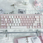 Somnambulism Kawaii Pink & White PBT Keycap Set - 131 keys | ARKTCAT
