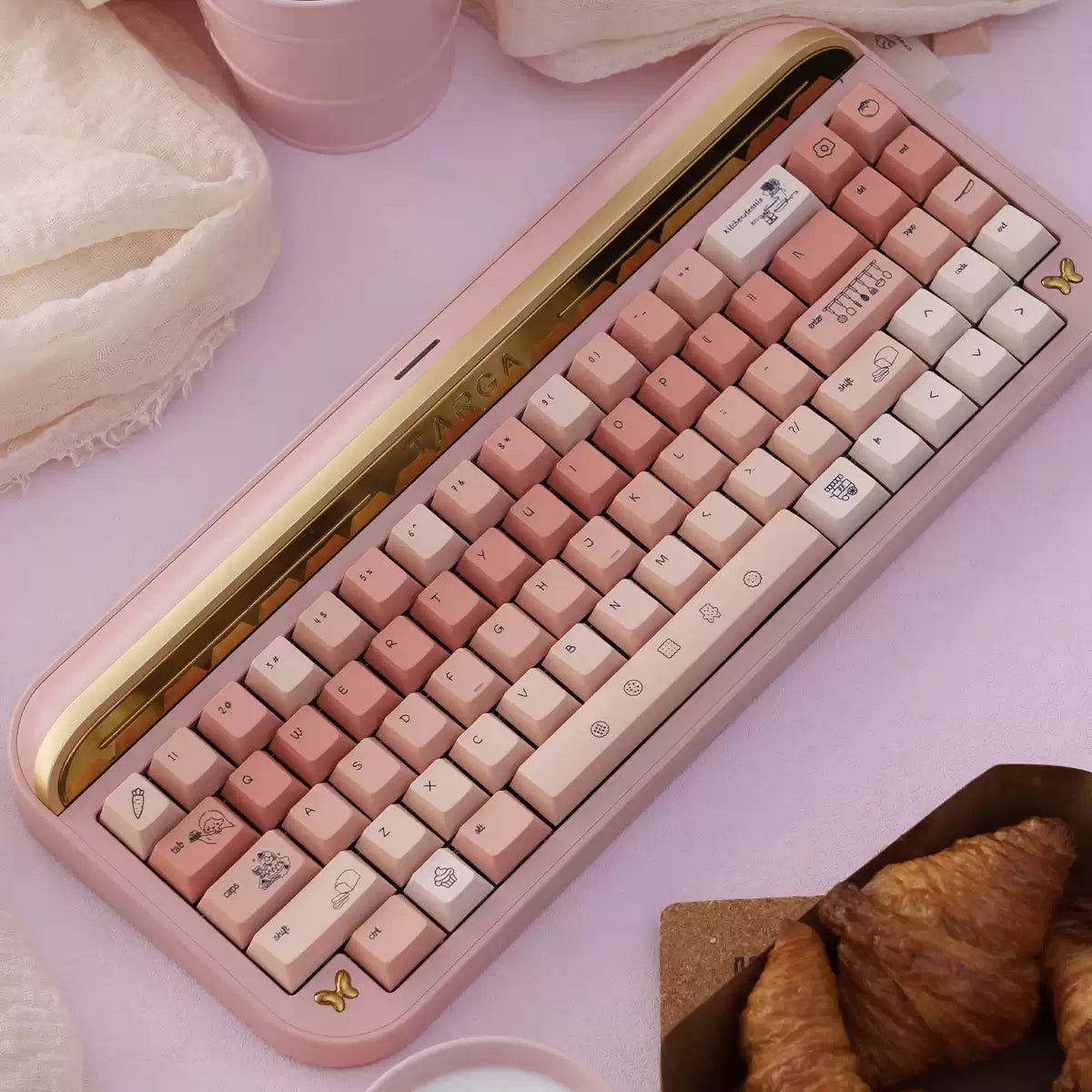 COOKING GIRL PINK GRADIENT PBT DYE-SUB KEYCAP SET - CHERRY PROFILE | ARKTCAT x BEEFUN