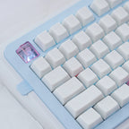 Star Whisper Keycaps Set – Milky White PBT + Translucent PC Constellation Accents, OEM Profile