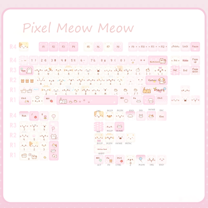 Pixel Meow Meow Keycaps –Cherry Profile PBT + PC | ARKTCAT x SOULCAT