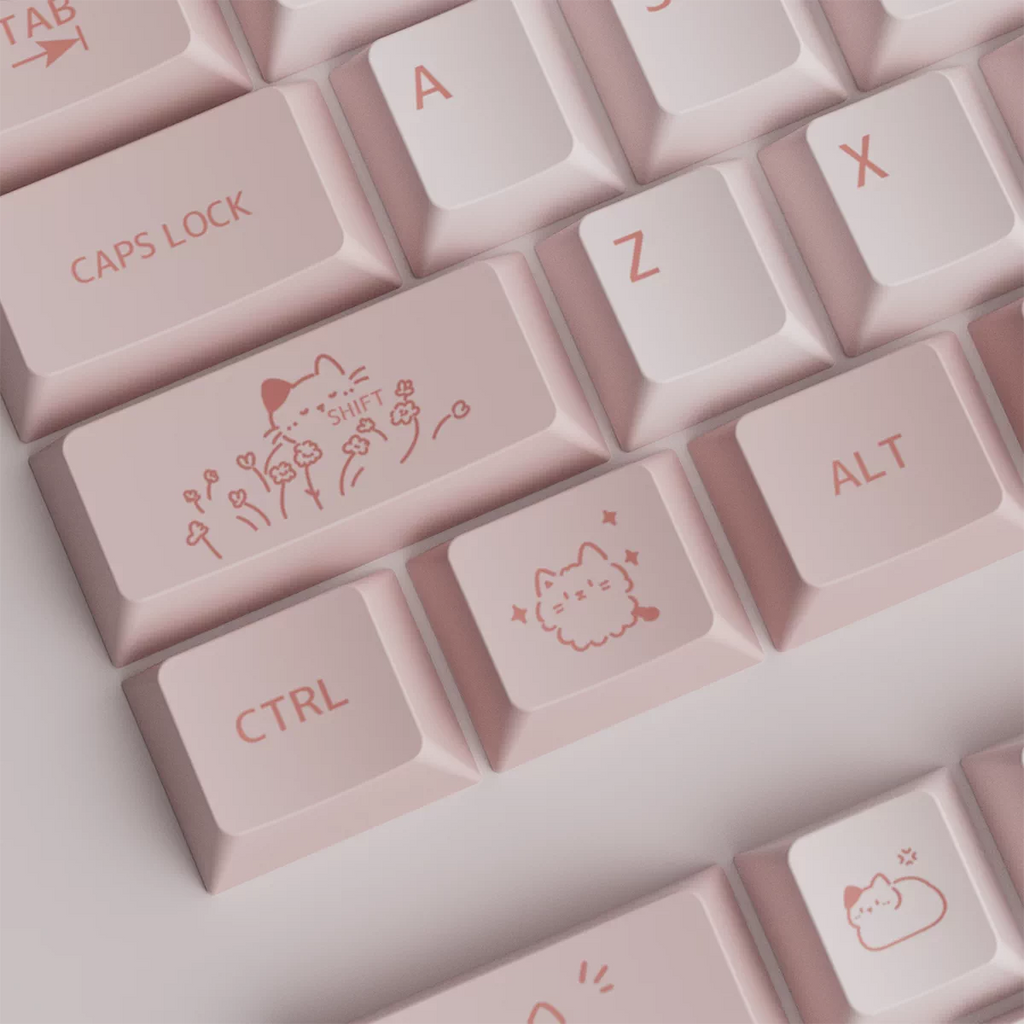 Pink Cat Keycap Set
