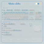 Winter Letter Keycaps Set – Blue & Cream Snow Bear PBT Dye-Sub, Shine-Through & Crystal Jelly