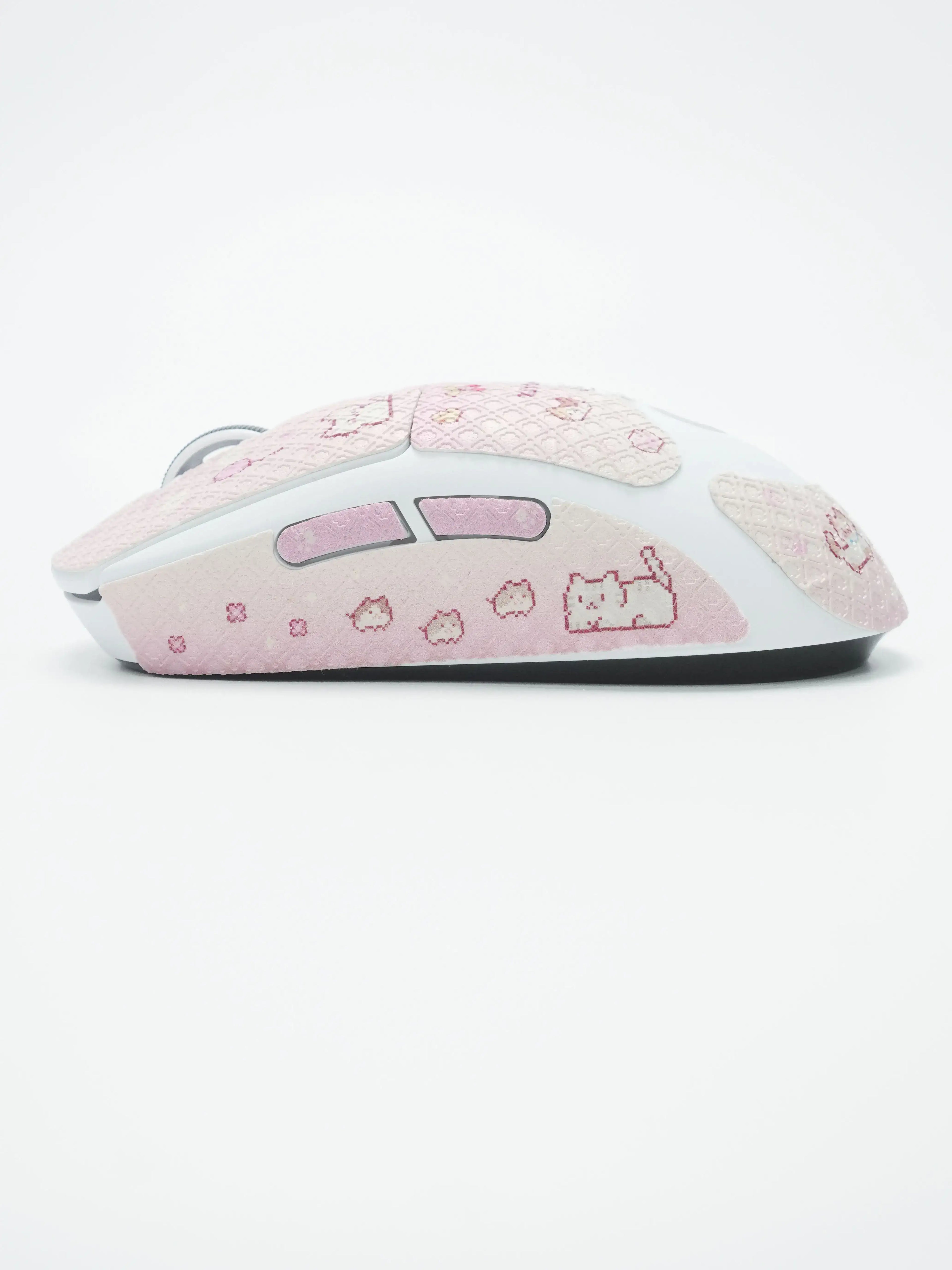 Pixel Meow Meow Mouse Grip Tape – Anti-Slip Sweat-Absorbing Skin-Friendly Sticker for Logitech G Pro Wireless GPW 2/3
