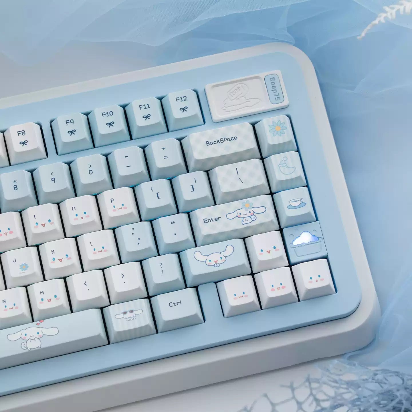Cinnamoroll Cute Blue Keycap Set – PBT Dye-Sublimation Keycaps for Mechanical Keyboards (MOA & Cherry Profiles)