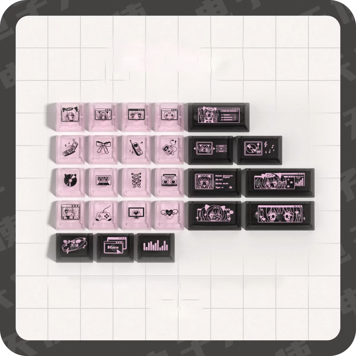 26-Key Transparent PC Novelty Keycap Add-On Kit | Foggy Shine-Through Expansion Pack for MX Keyboards | ARKTCAT x SOULCAT